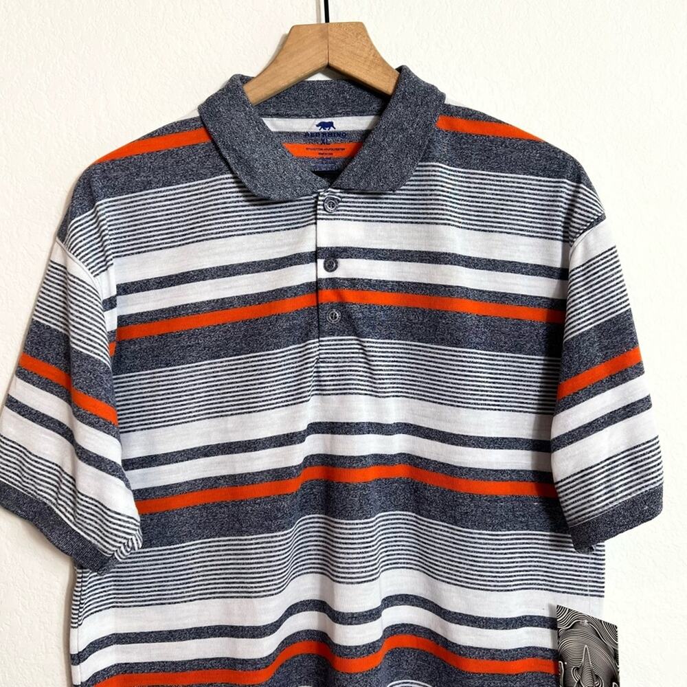 Red Rhino Blue Orange Stripes XL Short Sleeve Men Polo Shirt Brand New - Picture 5 of 7